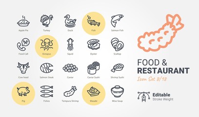 Poster - Food And Restaurant icon collection