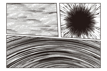 Wall Mural - manga speed line and radial effect