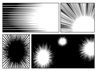 Wall Mural - manga speed line and radial effect
