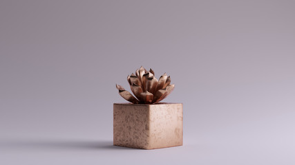 Wall Mural - Bronze Succulent 3d illustration 3d rendering