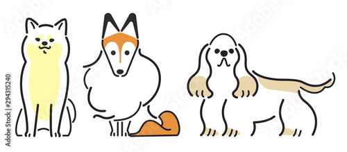 犬 ポーズ 表情 3匹 柴犬 シェットランドシープドッグ アメリカンコッカースパニエル Stock Vector Adobe Stock 犬 ポーズ 表情 3匹 柴犬 シェットランドシープドッグ アメリカンコッカースパニエル Stock Vector Adobe Stock