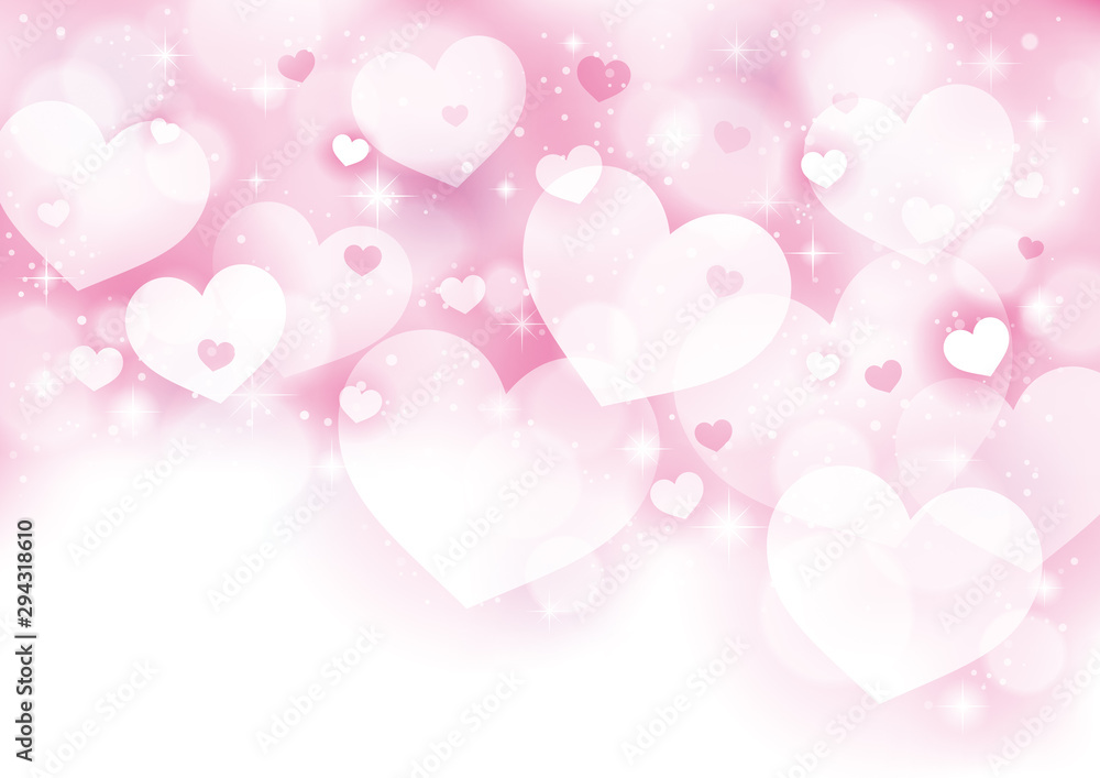ハート キラキラ 背景 ピンク Stock Vector | Adobe Stock