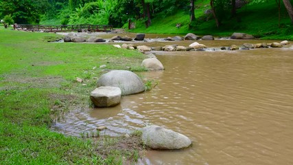 Canvas Print - 4K time lapse video of water flowing in Mae Tahkrai national park, Thailand.