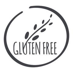 Wall Mural - Gluten free label. Vector sign isolated. Icon for food. Illustration symbol for product, logo, package, healthy eating, celiac disease, shop, menu, cafe