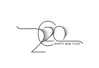 Happy New Year 2020 Text Typography Design Patter, Vector illustration.