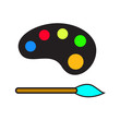 © Twomine - Colour palette and brush icon vector design template