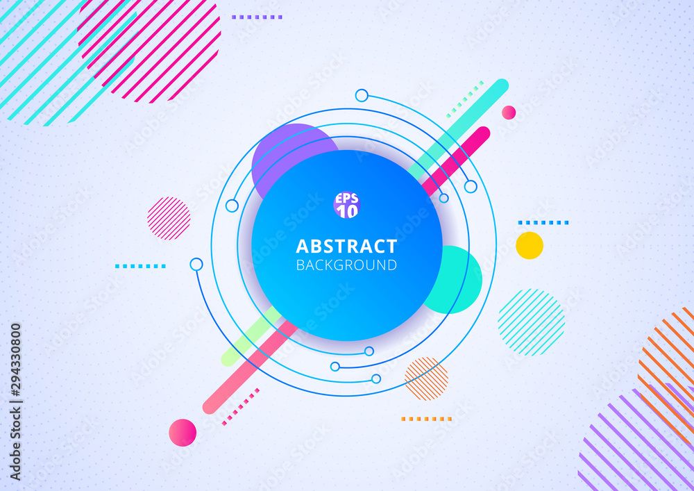 Abstract colorful color circle geometric pattern design background radial dots texture. - obrazy, fototapety, plakaty 
