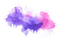 Purple Watercolor Abstract Background Brush On Paper.