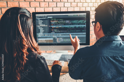 Fotografía Developing programmer Team Development Website design and coding technologies wo