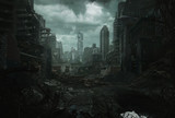 Fototapeta Nowy Jork - Ruined Cityscape
