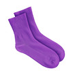 Purple socks on an isolated white background