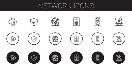 Sticker - network icons set