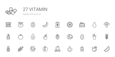 Canvas Print - vitamin icons set