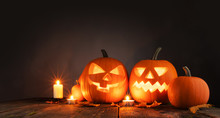 Halloween Pumpkins And Candles