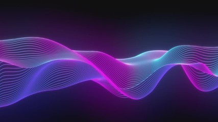 Wall Mural - looped animation. abstract colorful wavy background in bright neon colors. modern colorful wallpaper