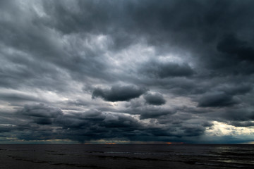 Dark clouds over Baltic sea.