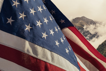 American National Holiday. US Flag background with American stars, stripes and national colors.