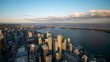 Aerial view of downtown Toronto and harbor