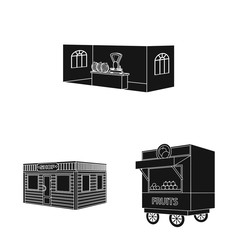 Wall Mural - Vector illustration of container and outdoor logo. Collection of container and kiosk stock symbol for web.