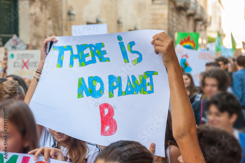 Fridays For Future Students Hands Showing Banners And Boards