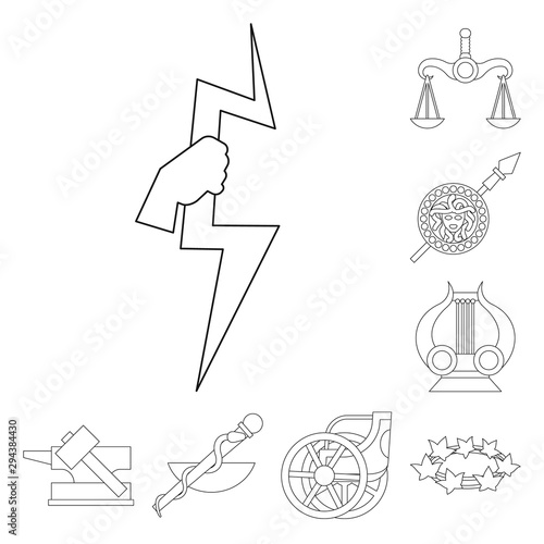 Cuadros en Lienzo Isolated object of mythology and god sign