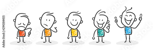 Fotomural Stickman Blue: Smiley, Rating. (Nr. 112)