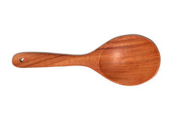 Wooden spoon isolated on the white background.