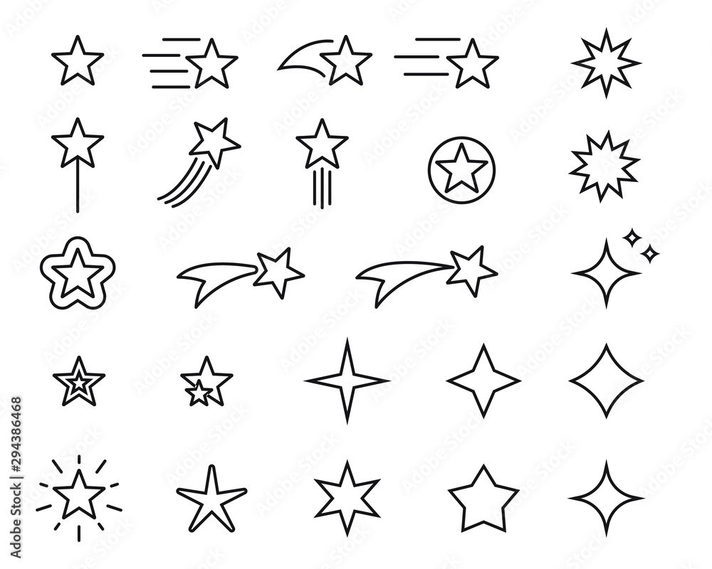 Premium set of star line icons. Simple pictograms pack. Stroke vector ...