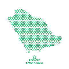 Wall Mural - Saudi Arabia map made from recycling symbol. Environmental concept