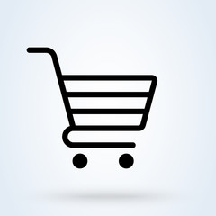 shopping cart e-commerce, Simple vector modern icon design illustration.