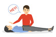 Fainting first aid. Emergency situation, unconscious person