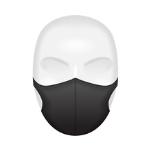 Protective Mask. Dust Mask On White Mannequin. Air Pollution Vector Illustration