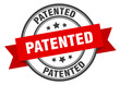 patented label. patented red band sign. patented