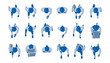 © Ihor - Top view of people set isolated on a white background. Men and women. View from above. Male and female characters. Simple flat cartoon design. Realistic vector illustration.
