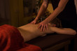Professional male masseur doing massage for female client at spa salon