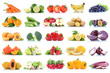Fruits vegetables collection isolated apple apples oranges bell pepper grapes tomatoes banana colors fresh fruit