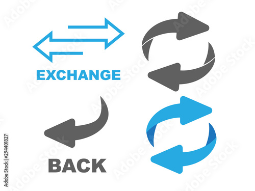 Cuadros en Lienzo Return Icon. Flip over or turn arrow. Reverse sign