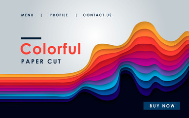 Wall Mural - abstract colorful 3d paper cut background