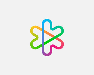 abstract colorful linear logo icon design abstract modern minimal gradient style illustration. heart