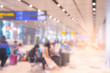 © AimPix - Abstract Blur Background of Passengers in Airport Interior Waiting Hall Departure/arrival Lounge Modern Terminal. Concept: Transport and Travel.