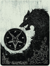 Black Wolf Ink Illustration Graphic Design Resource