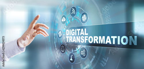 Fotomural Digital transformation digitalization disruption innovation technology process automation internet concept