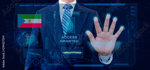 Fotografía Finger Print Biometric Scanning Identification System