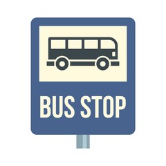 Poster - Bus stop traffic sign icon. Flat illustration of bus stop traffic sign vector icon for web design