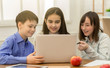 © Prostock-studio - Happy pupils using laptop in school, watching videos