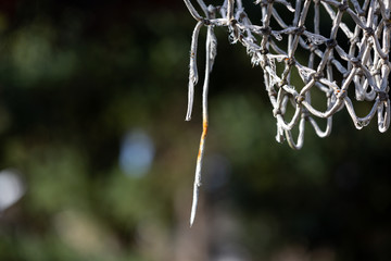 Frayed Basketball Net