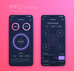 Vector graphics mobile infographics with three options. Template for creating mobile applications, workflow layout, diagram, banner, web design, business reports with 3 steps