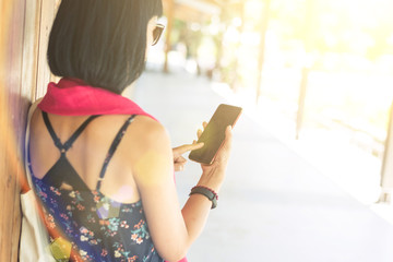 Poster - woman using cellphone