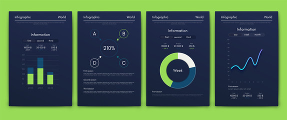 Modern infographic vector concept. Business graphics brochures.