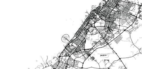 Urban vector city map of Dubai, United Arab Emirates